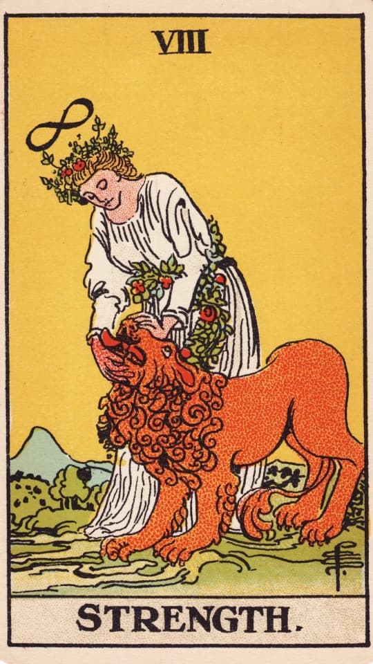 Strength tarot card — Rider–Waite